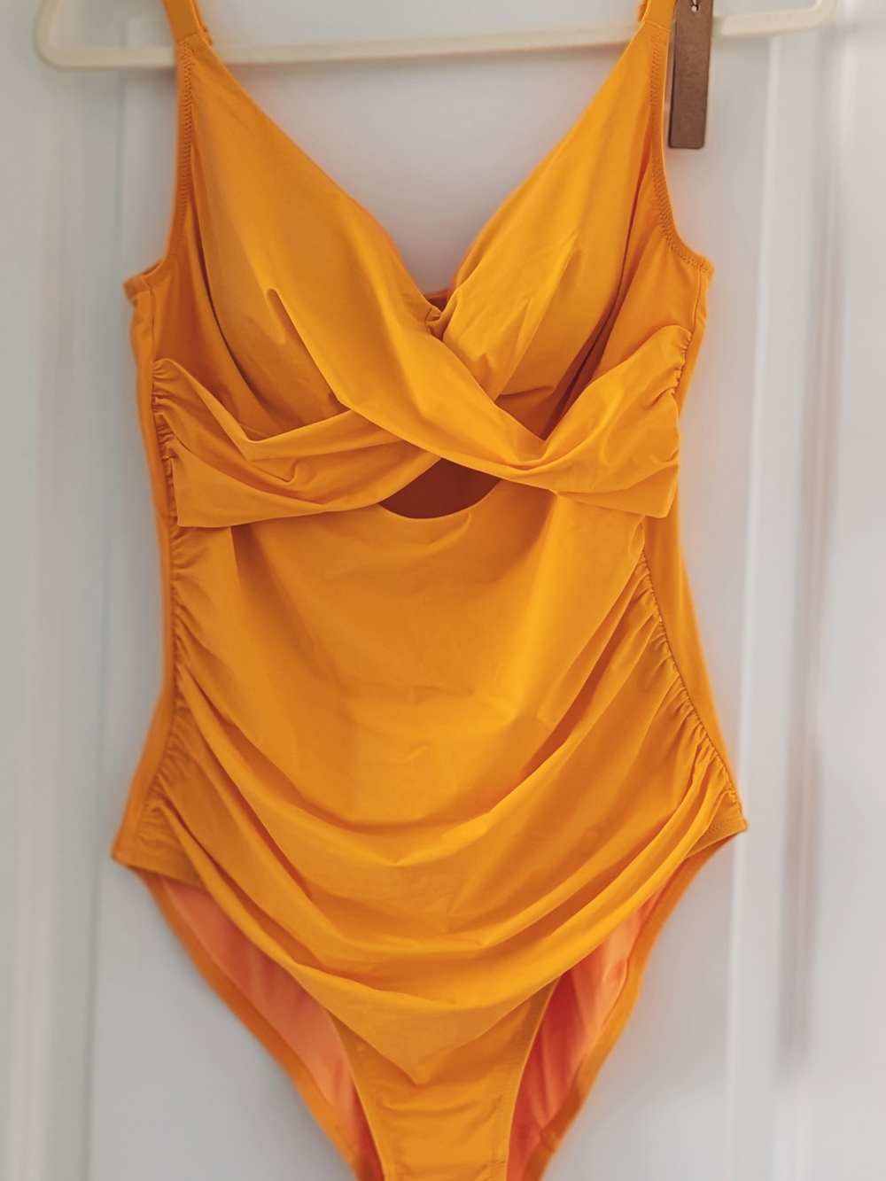 Shapellx NWT Yellow Twist-Front Women's One-Piece Swimsuit